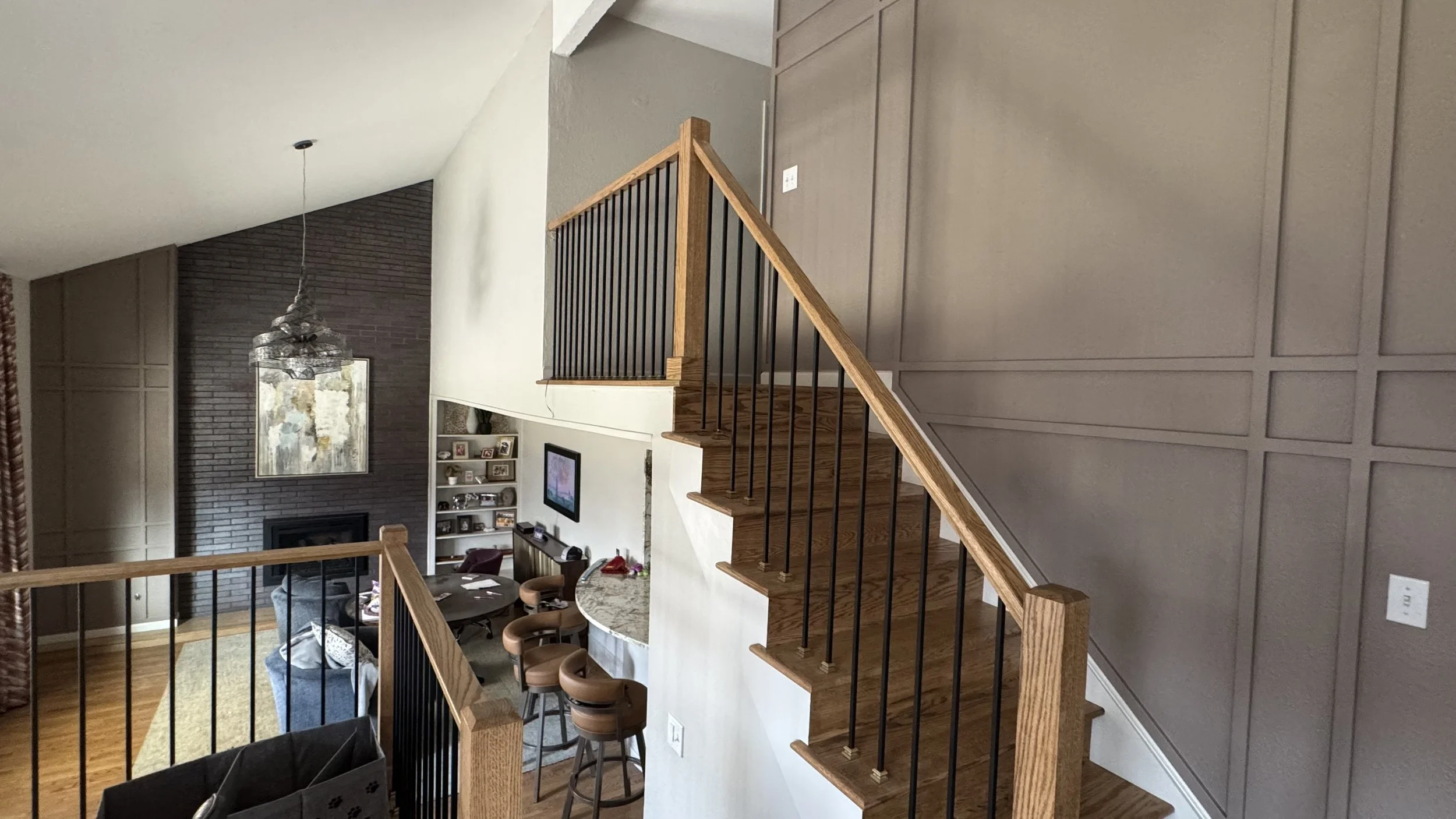 Connected Accent Walls in a Modern Denver Living Room