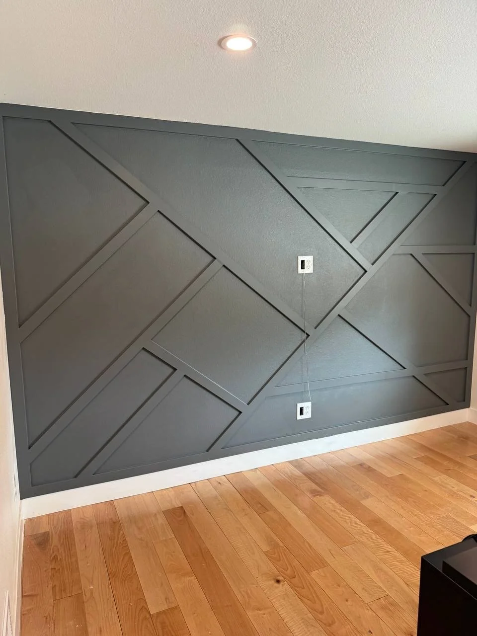 geometric accent wall cape coral florida rental property interior design