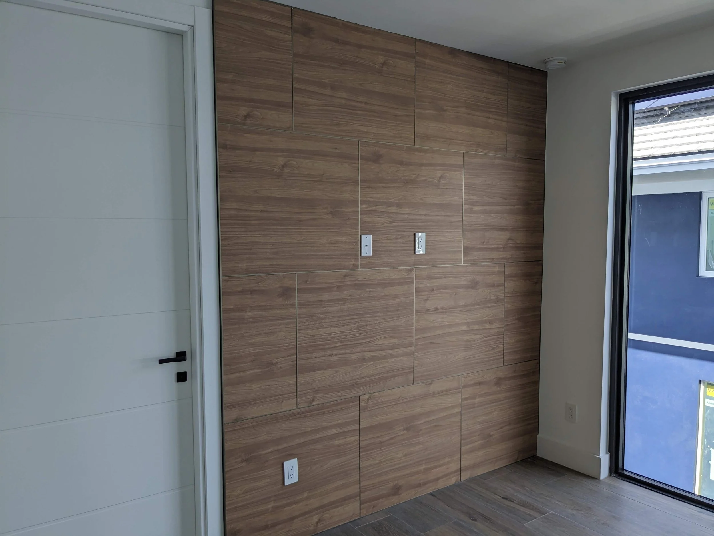 Modern Wood Panel Accent Wall for TV Setup | Orlando, Florida