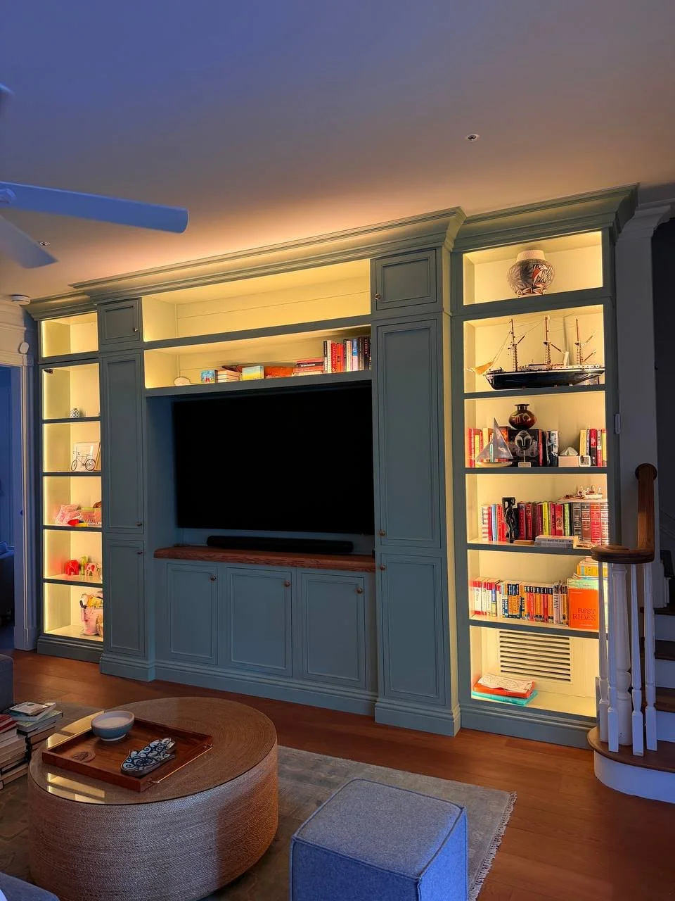 Luxury built-in wall unit with integrated lighting in Orlando Florida