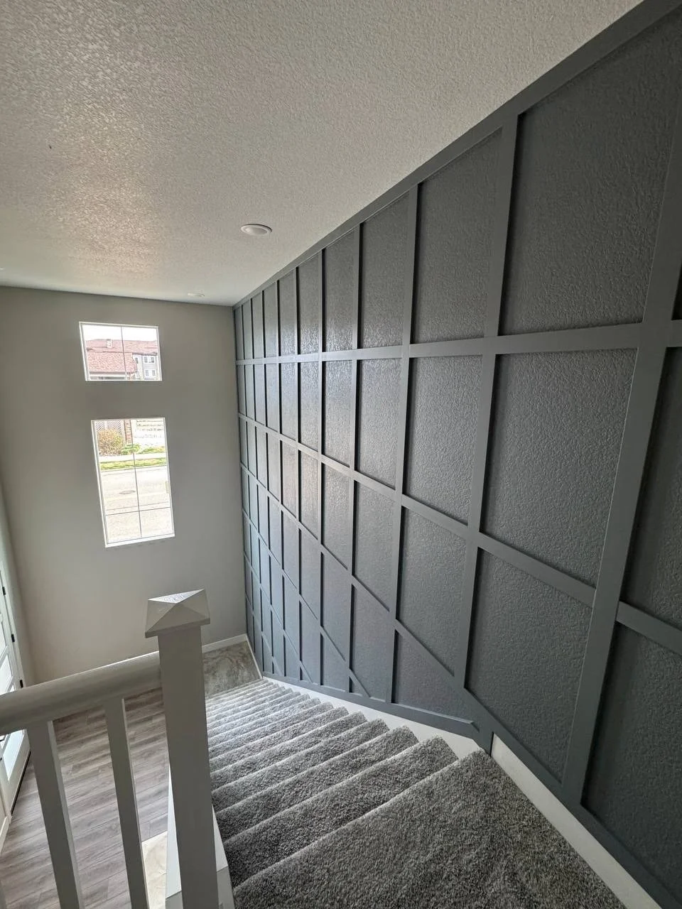 staircase accent wall daytona beach florida modern grid design
