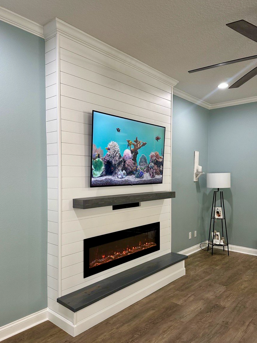 Fireplace Buildout Shiplap – Denver, Colorado