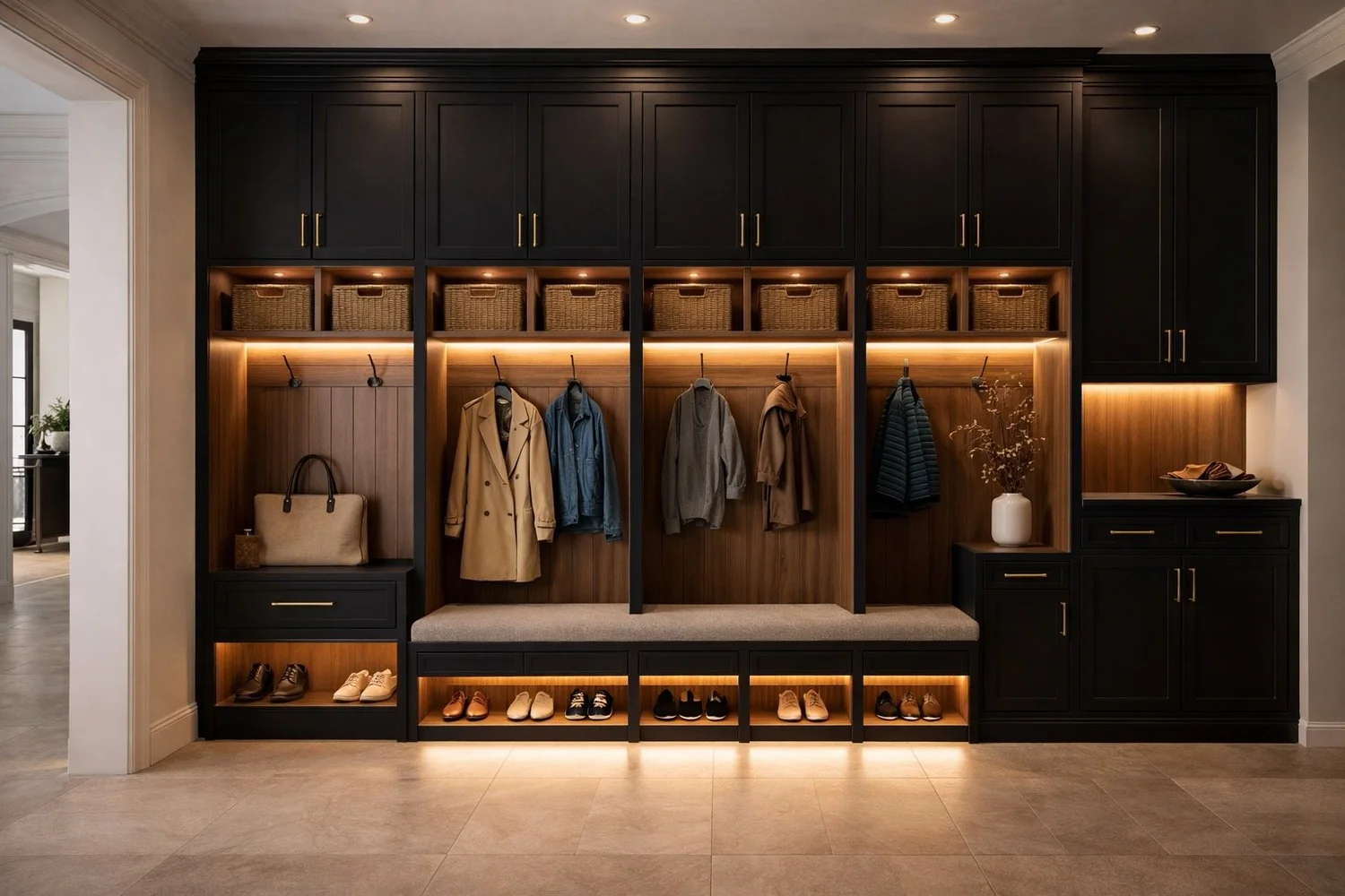 Mudroom Built-In Cabinets | Entryway Storage Ideas for Modern Homes