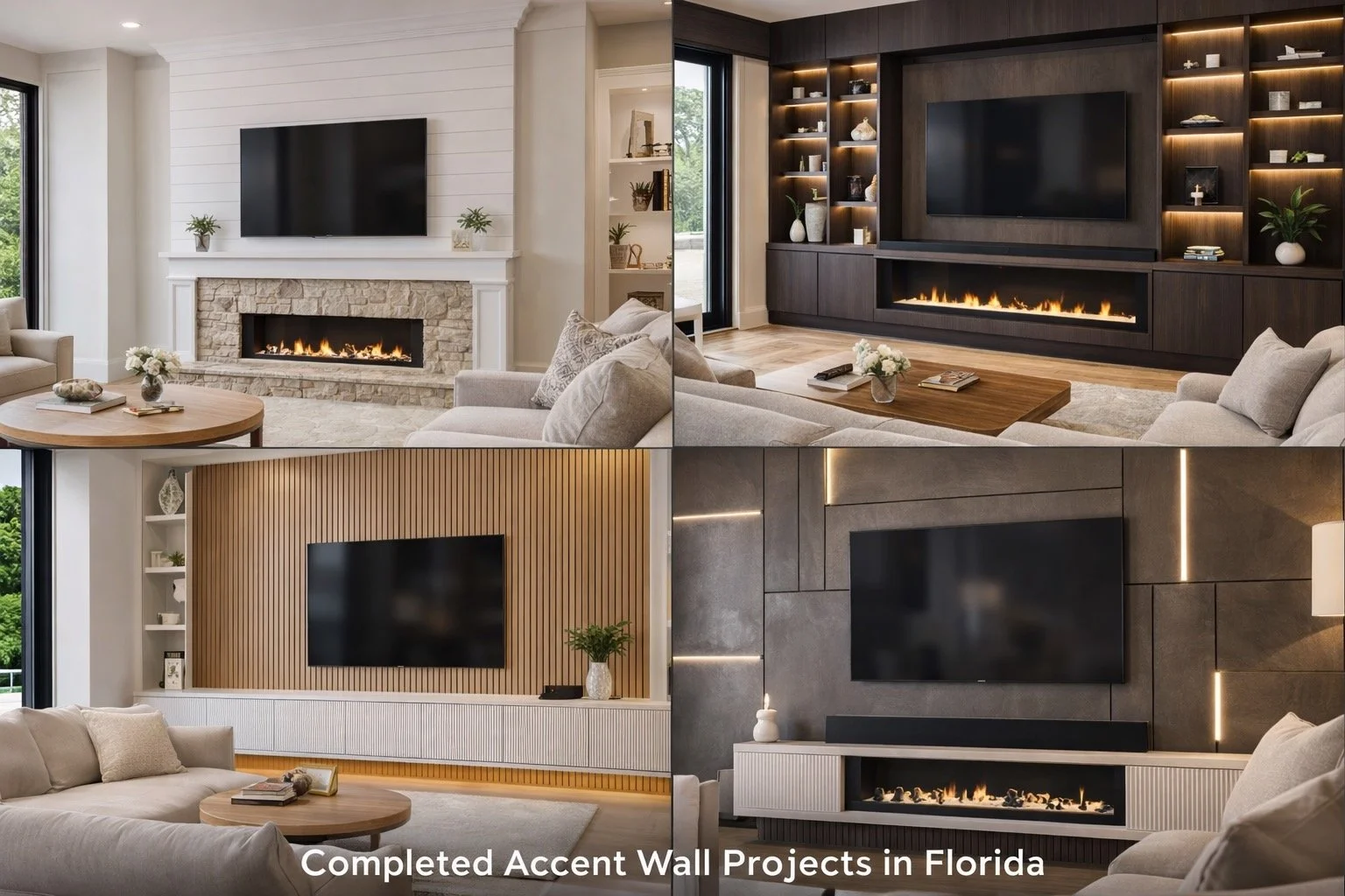 Completed accent wall projects in Florida
