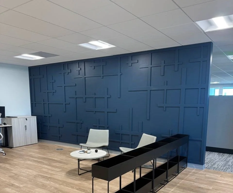 Abstract Accent Wall Installation for Commercial Office in Brandon, Florida
