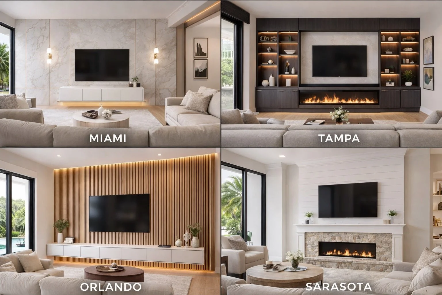 Accent wall styles across Florida homes