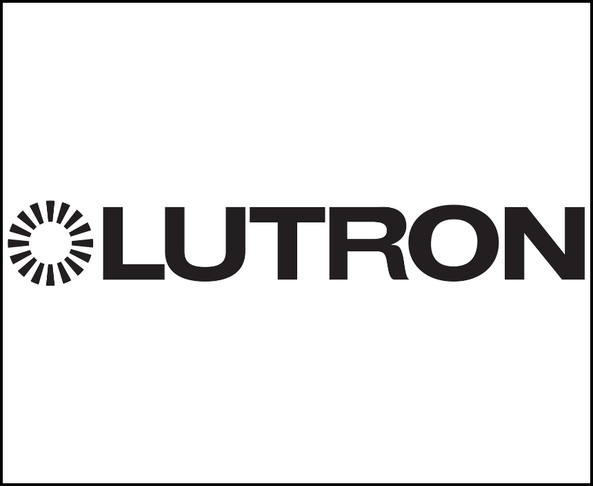 Lutron logo in black on a white background.