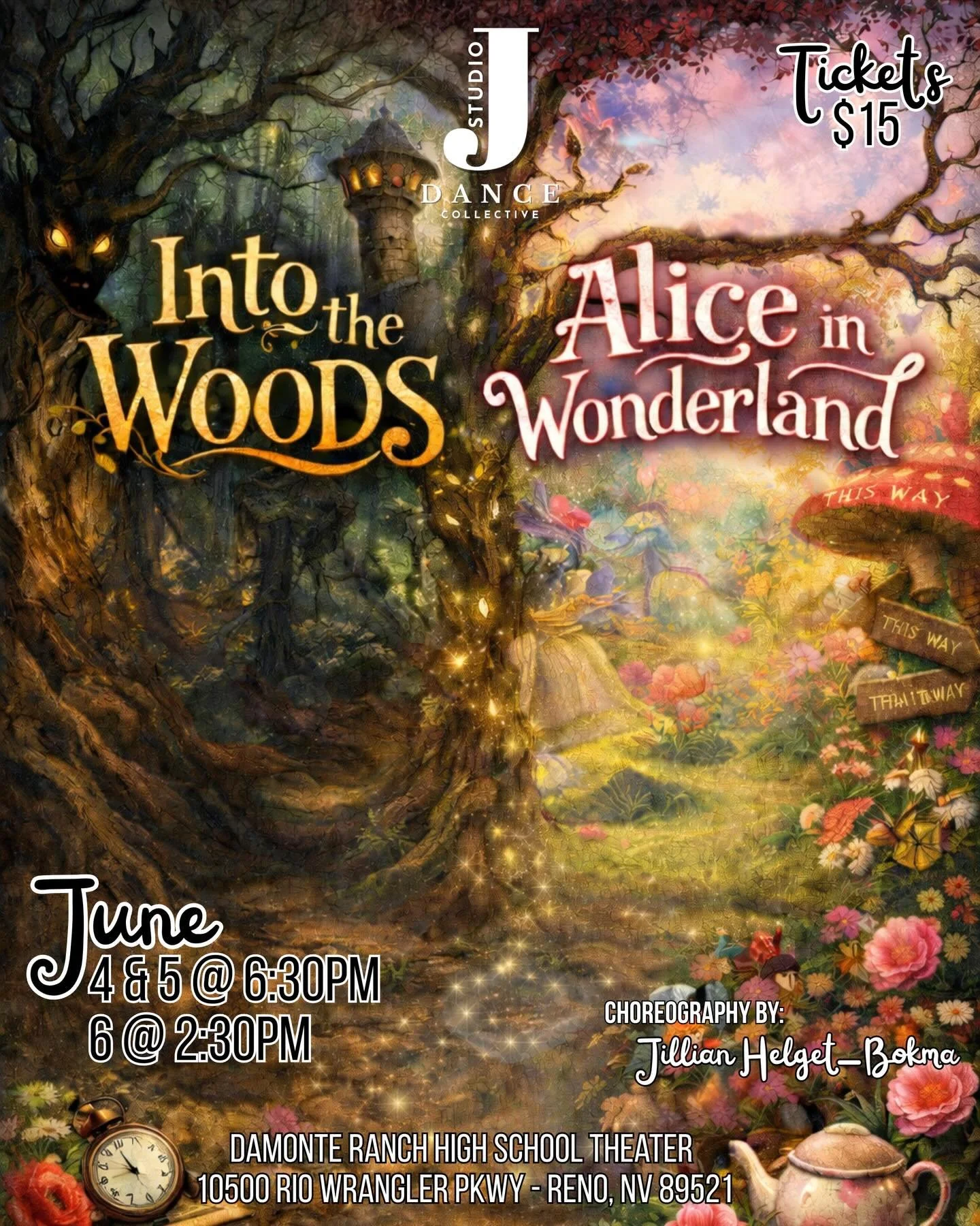 That&rsquo;s right! It&rsquo;s a double show! Can&rsquo;t wait to bring these 2 full length shows to life as ballets! #StudioJDanceCollective #JustDance #Ballet #AliceInWonderland #IntoTheWoods