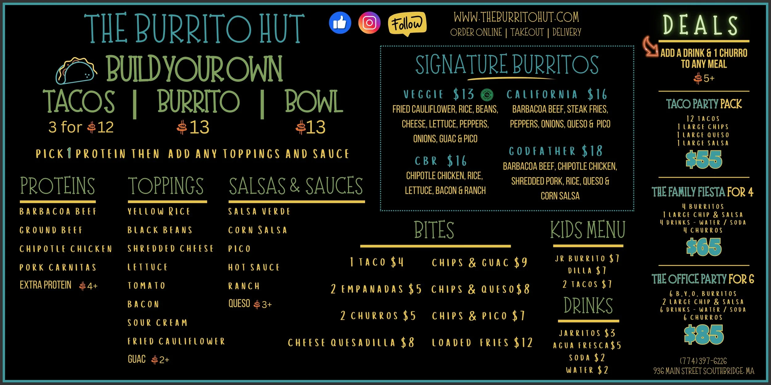 Menu 1 — The Burrito Hut