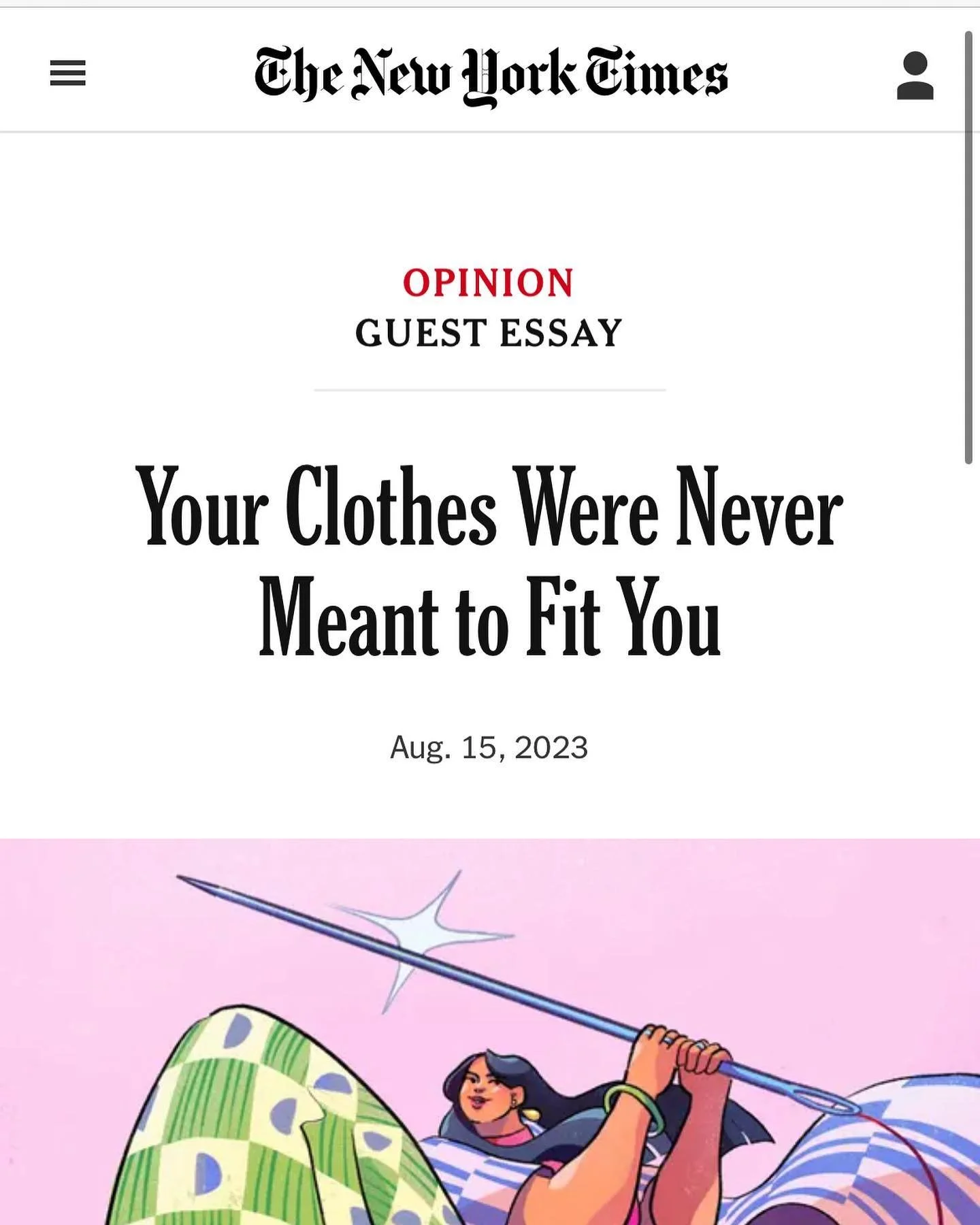 An interesting read about the fashion industry&rsquo;s priority of mass-production and how that often makes it feel like womens bodies who dont &lsquo;fit&rsquo; are the problem. When in fact its a classic &lsquo;its not you, its them&rsquo; issue. E