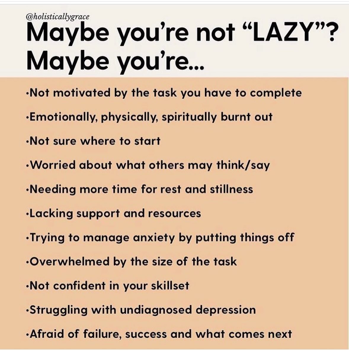Love, love, LOVE this 🙌🏻🙌🏻🙌🏻

The word &ldquo;lazy&rdquo; is easily my least favorite word. Beside its negative connotation, its a nearly guaranteed path to feeling guilt and shame. Why aren&rsquo;t we doing more? But maybe thinking in these te