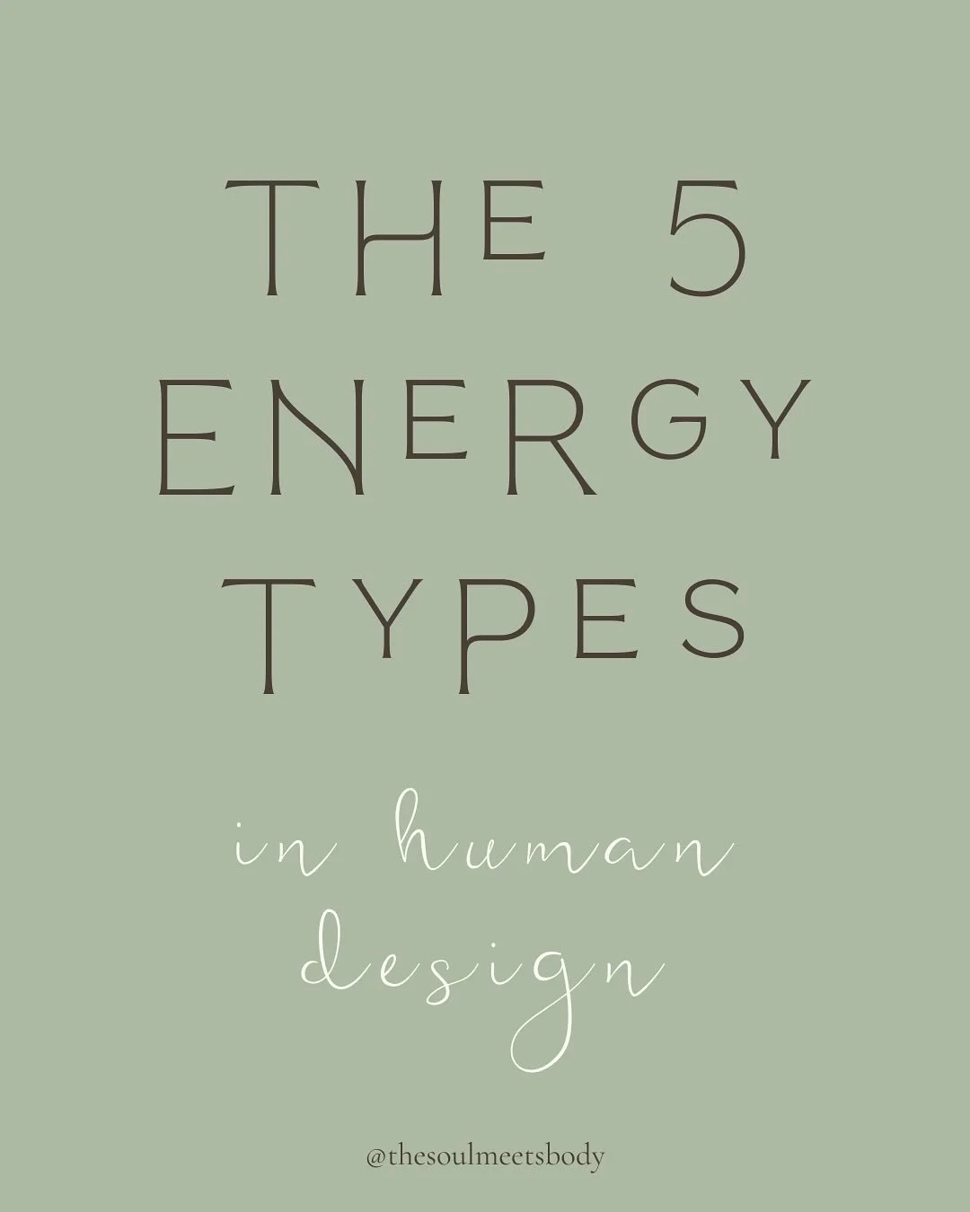 Your Type is the energetic role you are here to play. There are 5 Types in Human Design. Each one has its own purpose + energetic signature. Each type has a different energetic Aura and a way of moving through and interacting with the world which is 