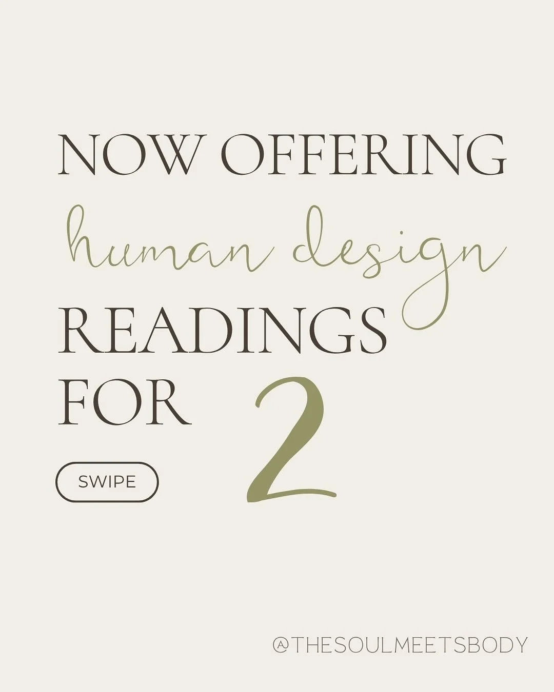 ✨ Human Design Readings for Two ✨
Ever wonder why your dynamic with someone feels so good&hellip; or why certain things always trip you up? Want to better understand your dynamic with your children or other family members?

This session is for that. 
