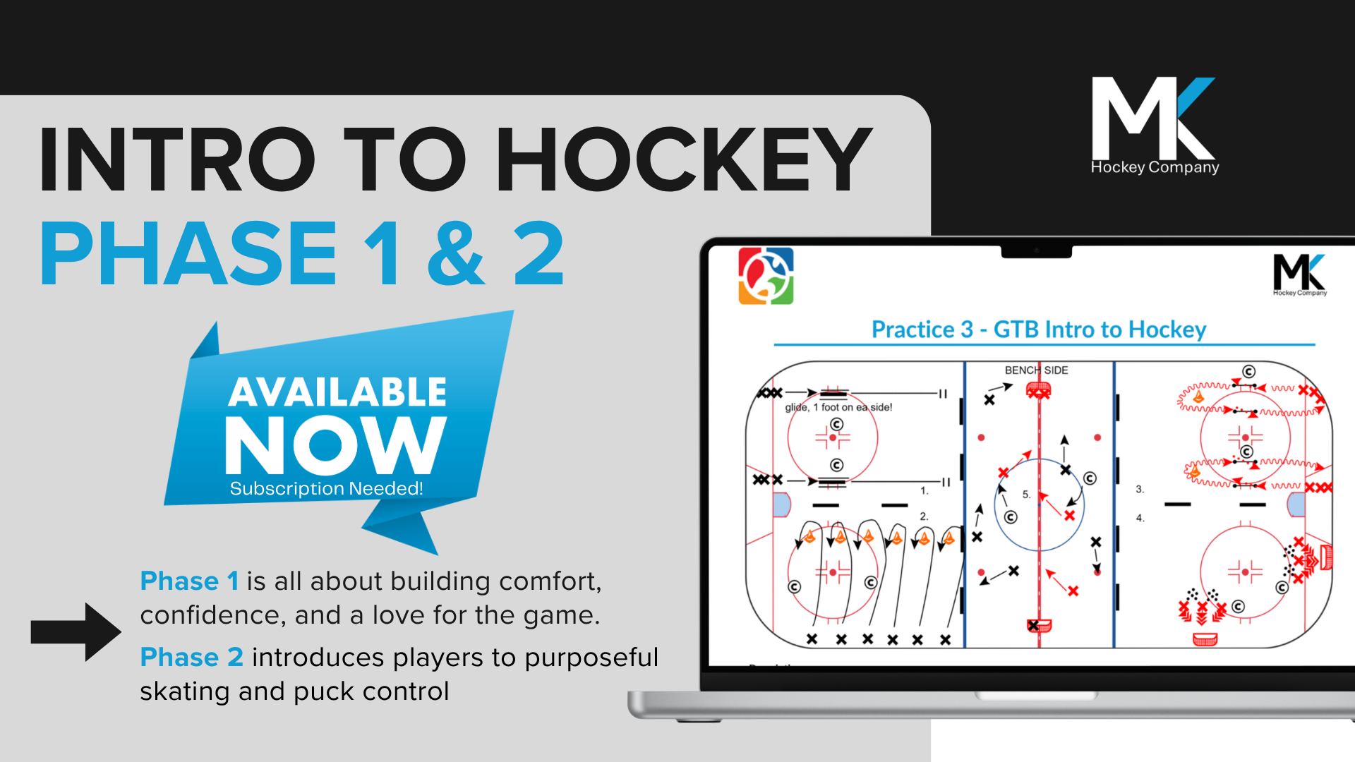Intro to Hockey season practice plans now available for subscribers. All Phases will be ready before the start of the 26-27 Season! 