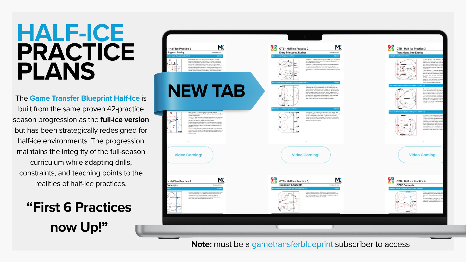 New tab on the members site. Game Transfer Blueprint - Half Ice! 