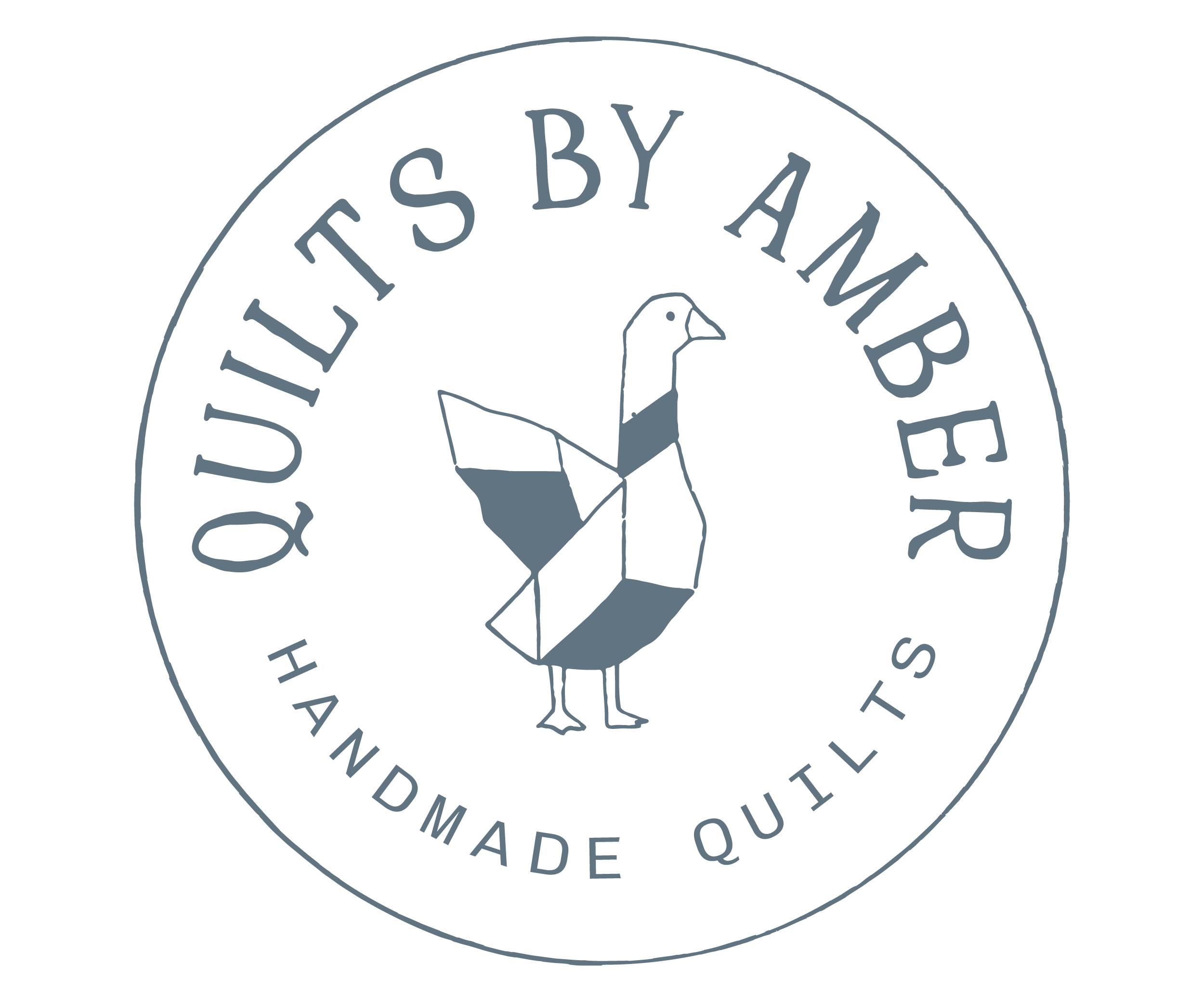 Close-up of a circular logo with a duck illustration in the center. The text around the logo reads 'Designed by Team'.