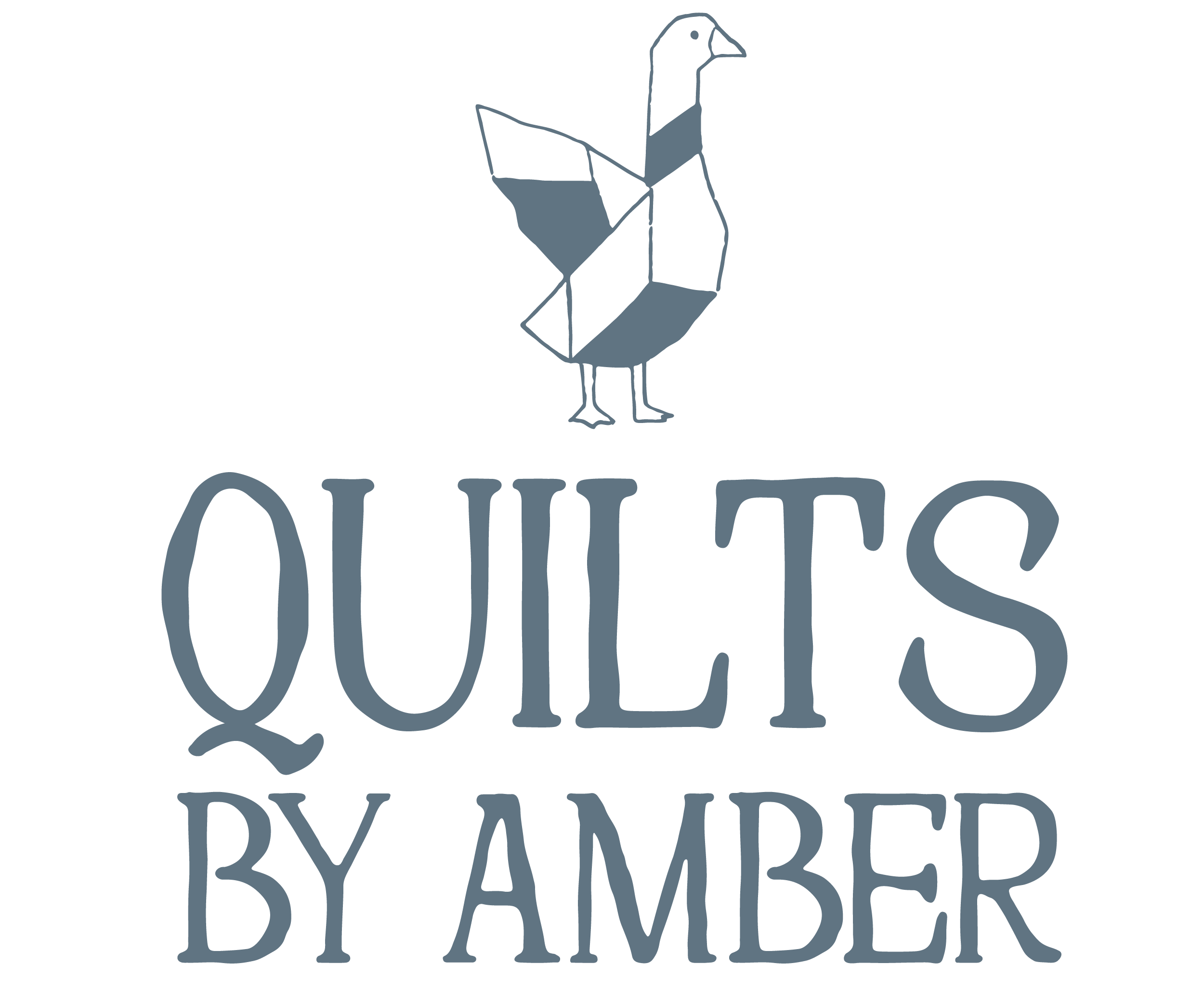 A black background with a gray, stylized outline of a duck and text underneath that reads "QUACK."