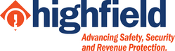 The logo of Highfield with the tagline 'Advancing Safety, Security and Revenue Protection' in red.