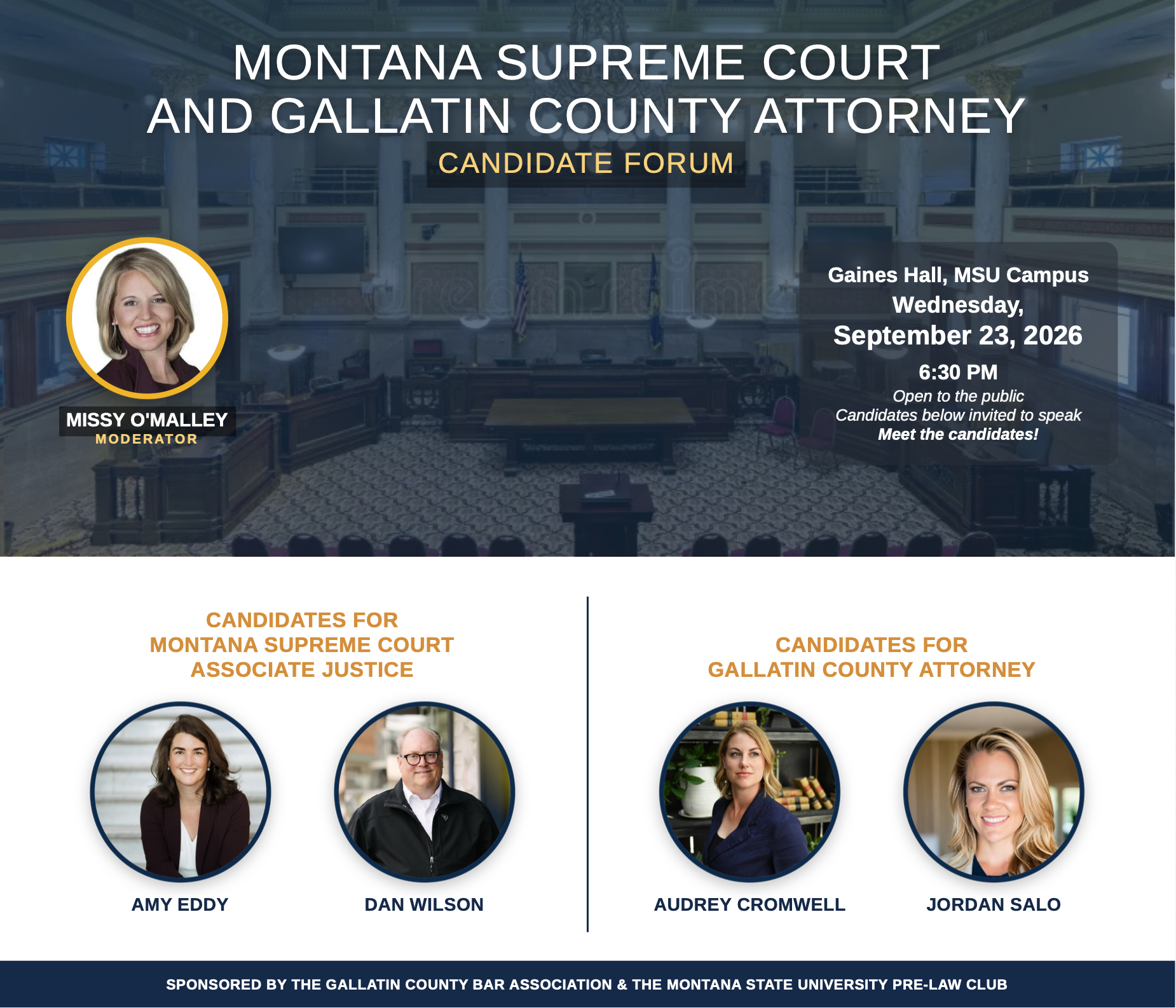 GCBA News: Montana Supreme Court &amp; Gallatin Co. Attorney Candidate Forum