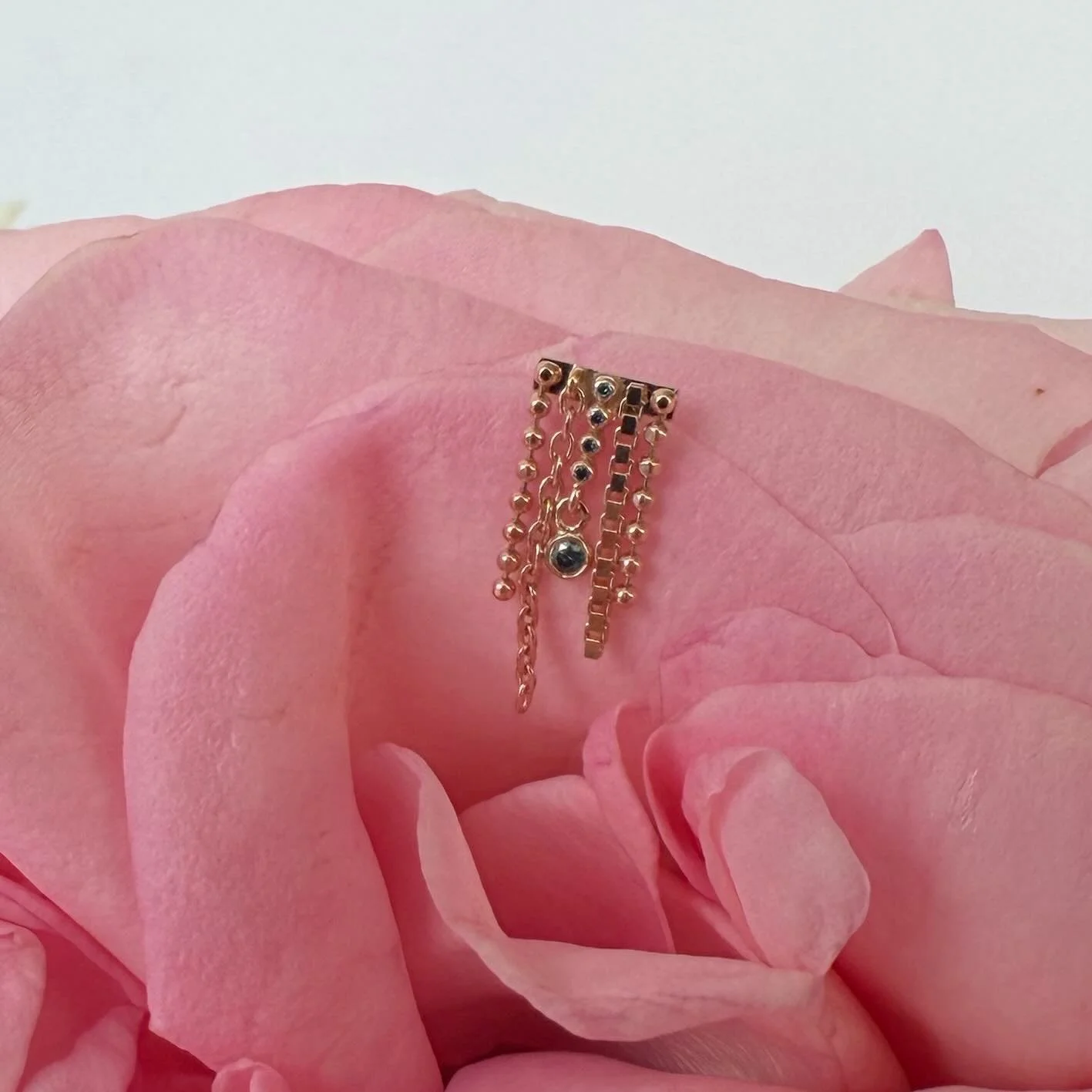 Another new piece from @pupil.hall featuring all the chains and genuine blue diamonds! Our rose gold one has been claimed, but we have them available in white and yellow gold!