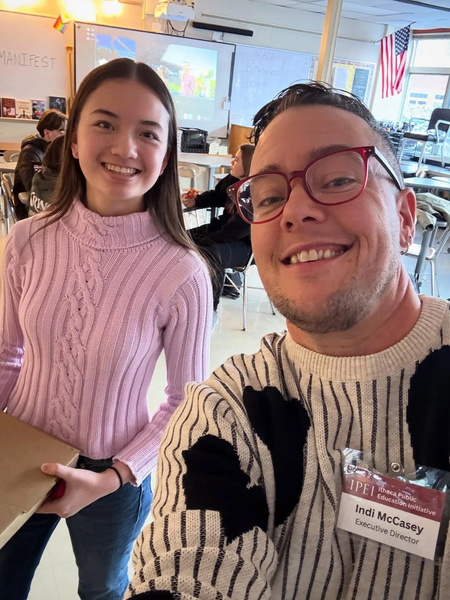 Pizza 🍕 and grants 💰! IPEI Sudent Liaison Camille Lindbloom and Executive Director Indi McCasey passed out pizza and Student Leadership Grant flyers last Thursday at IHS. Ithaca public high school students can apply for up to $500 for a project tha