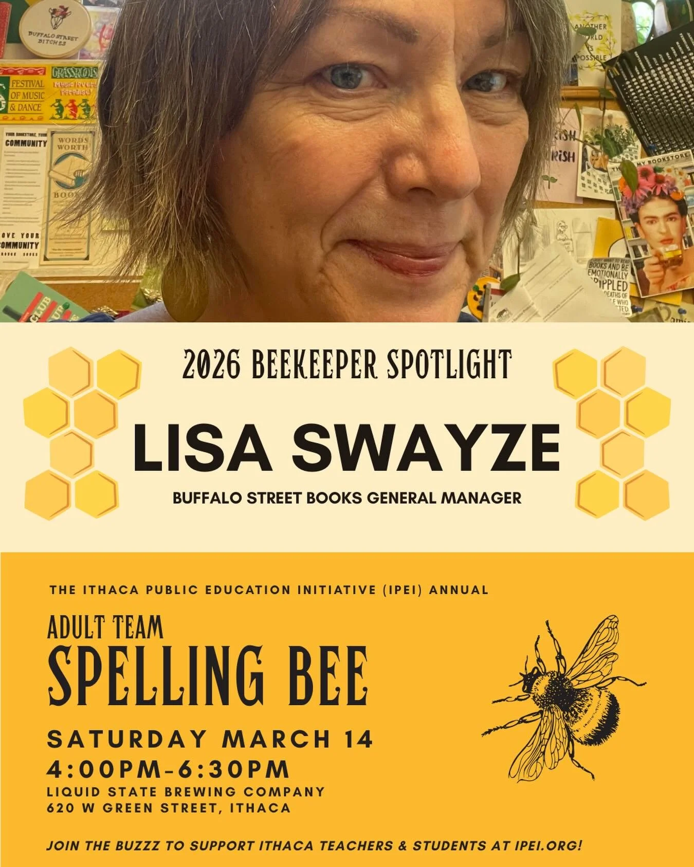 Every hive needs a watchful eye, and at IPEI&rsquo;s annual Adult Team Spelling Bee, our Beekeepers are the ones who make sure that teams play fair and square err&hellip;hexagonal. 

We&rsquo;re grateful to have @lifeevenso back as a 2026 Beekeeper!