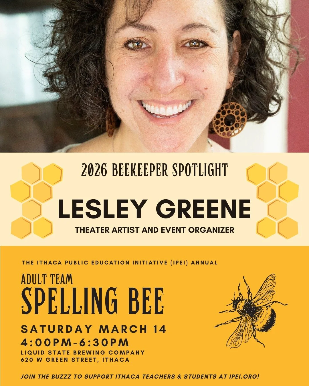 IPEI's Spelling Bee event Beekeepers are part referee, part spelling shepherd, and part guardian of the hive&mdash;making sure every word is earned the old-fashioned way: one letter at a time. We're excited to have first-time Beekeeper @lesleygreene1