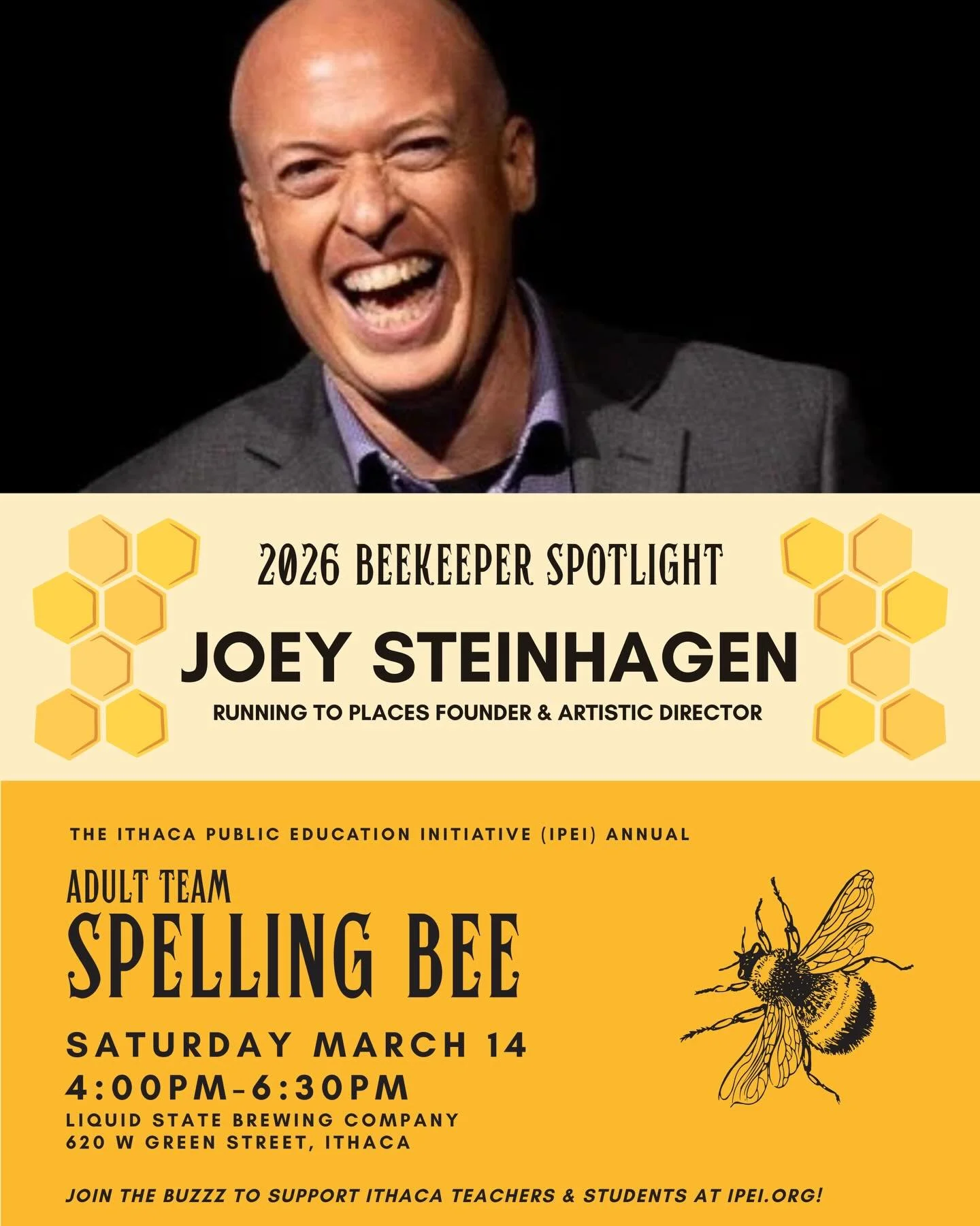 Shout out to our final fabulous Beekeeper Joey Steinhagen, Founder and Artistic Director of @runningtoplaces ! Joey promises to keep his hive  teams buzzing throughout the event as they compete for the Queen Bee trophy and pots of local honey. 

We h