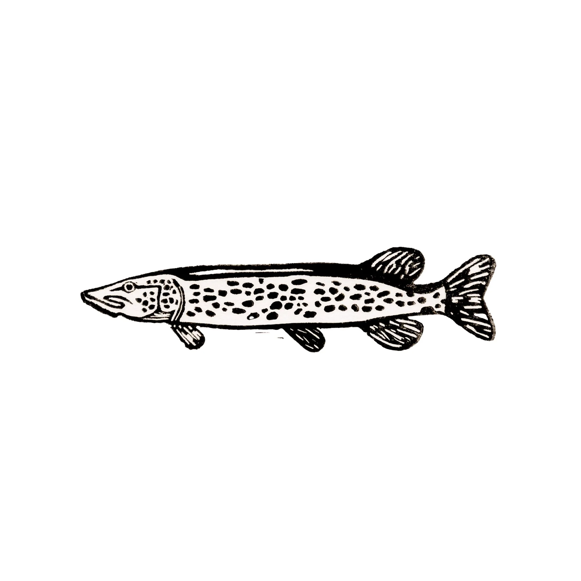 Pike Linocut Print