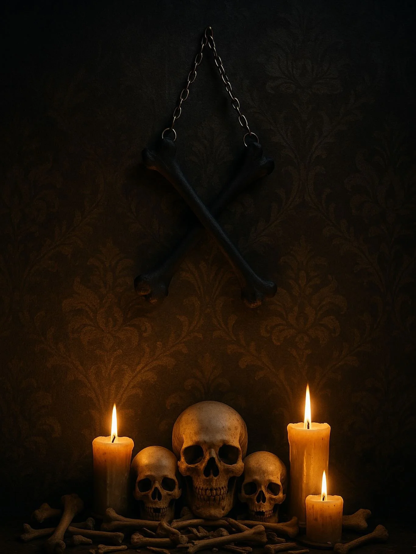 💀 Deathbind 💀

An omen in bone and chain &mdash; this macabre wall piece binds the living space to the shadows beyond. Handcrafted and 3D-printed to capture every grim detail, it&rsquo;s the perfect relic for those who feel most at home in the comp