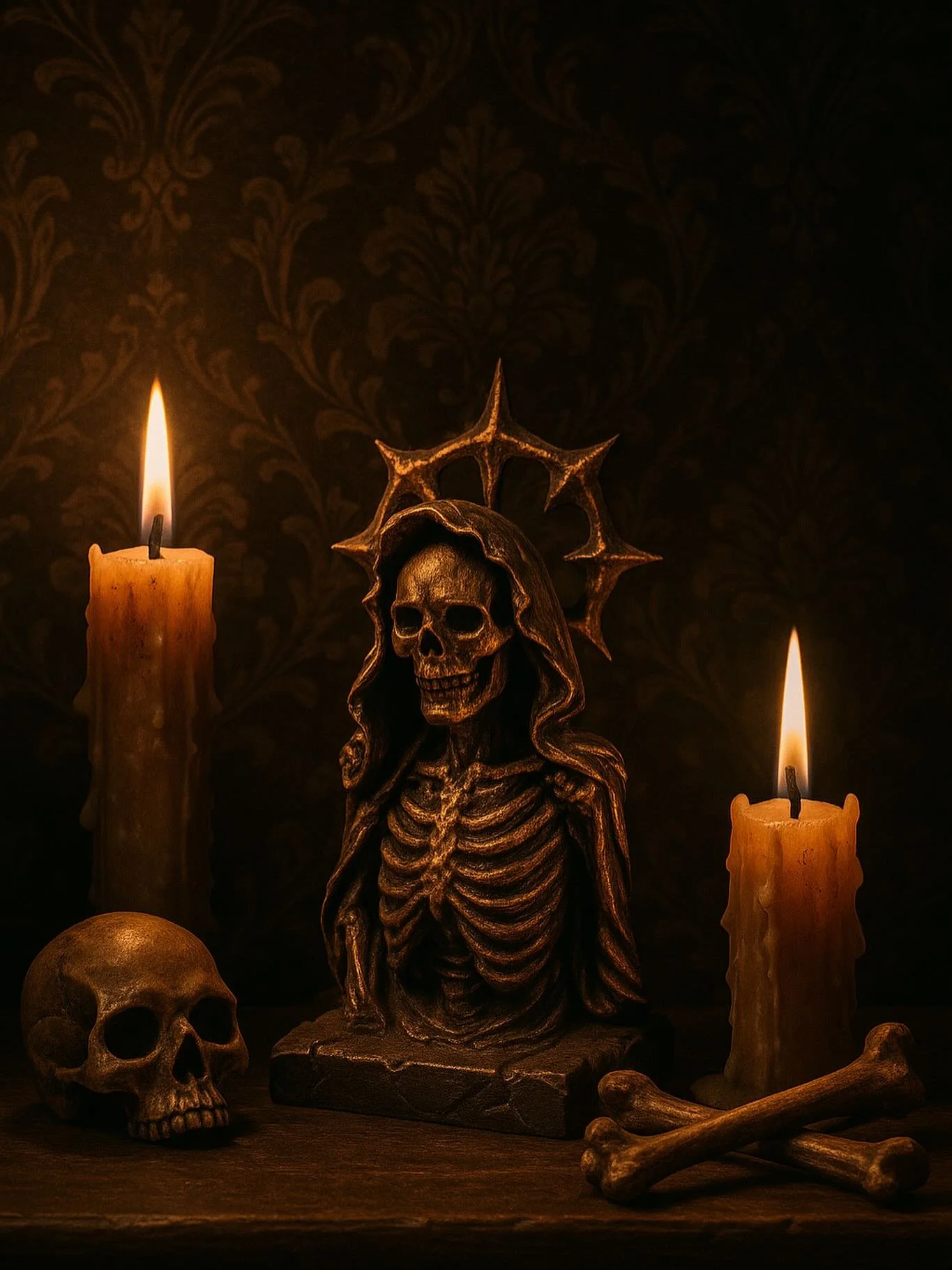 🕯 Hollow Saint Statue 🕯

A relic born of shadows, this skeletal saint stands crowned in ruin and draped in eternal silence. Perfect for altars, shelves, or any sanctuary where devotion meets decay.

Handcrafted. 3D printed. Summoned for the faithfu