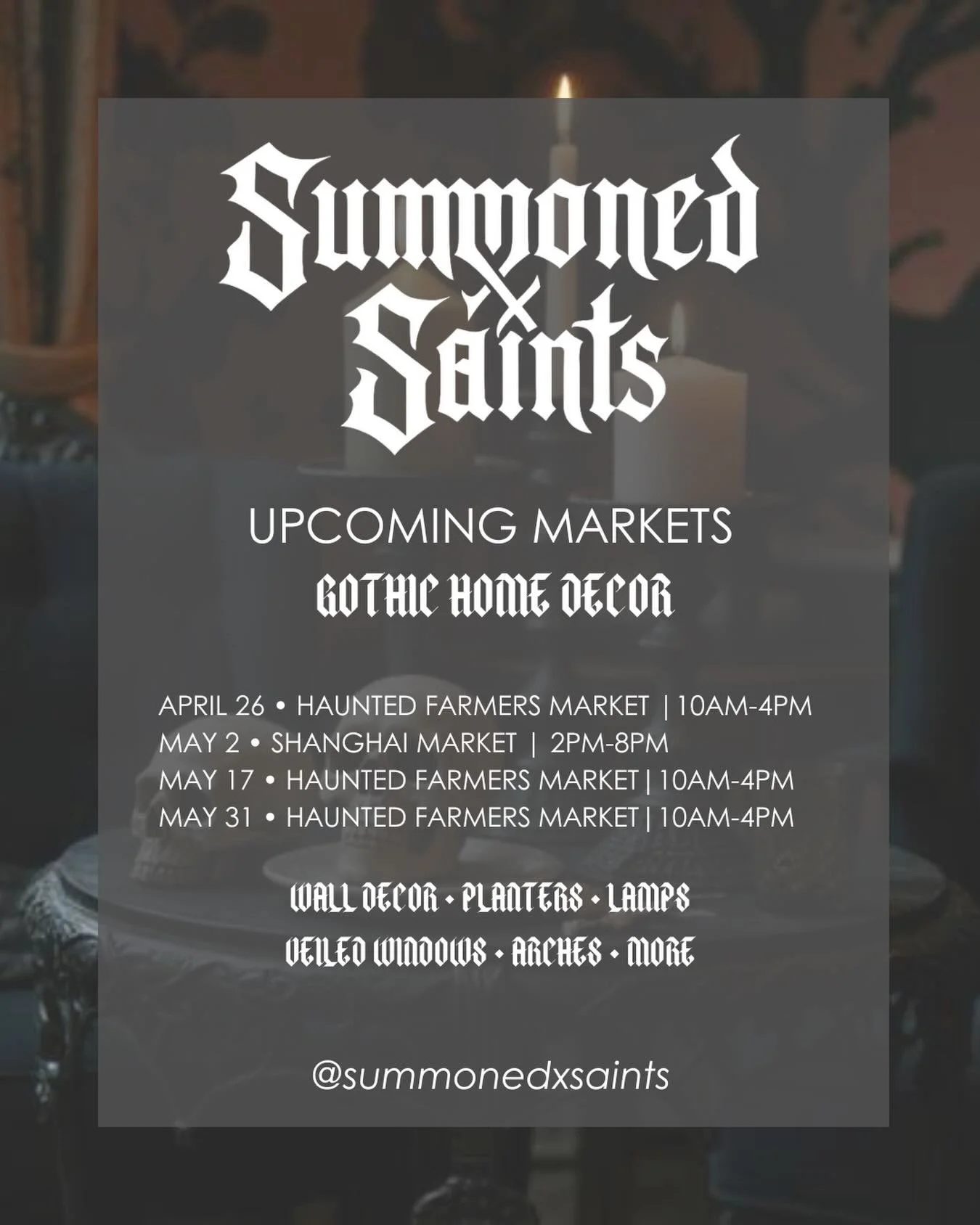 Summoned + Saints is back out this April through May with our gothic home d&eacute;cor&mdash;bringing new pieces alongside your favorite dark staples. From eerie planters to rose windows and shadowed wall d&eacute;cor, we&rsquo;ve been crafting up so