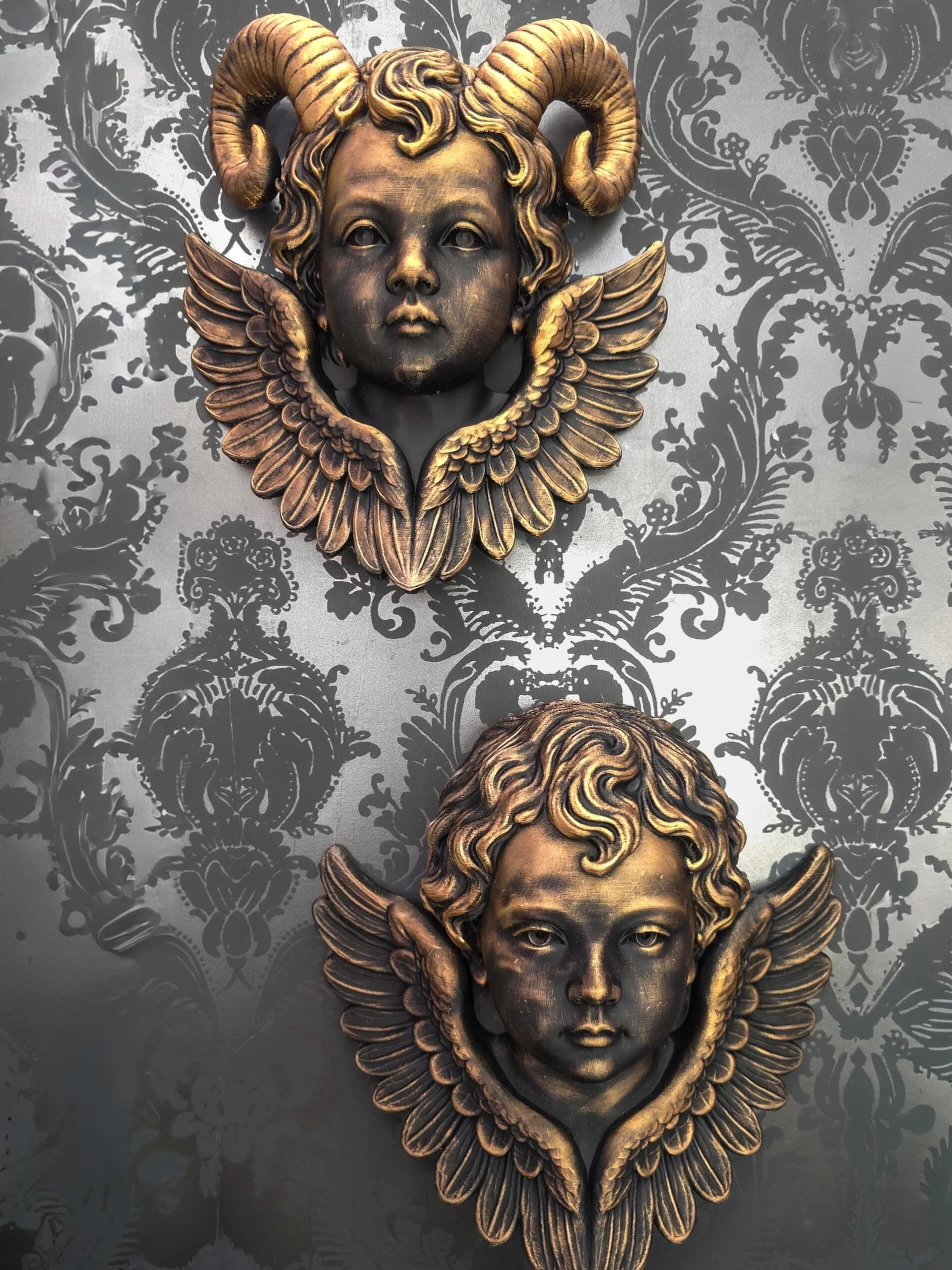 Veilwarden Low (horns) &amp; Veilwarden High have entered the realm&mdash;two guardians, one haunting choice. 🖤

One whispers from the shadows, the other watches from above&hellip; both bound to keep what lies beyond the veil.

$35 each or claim bot