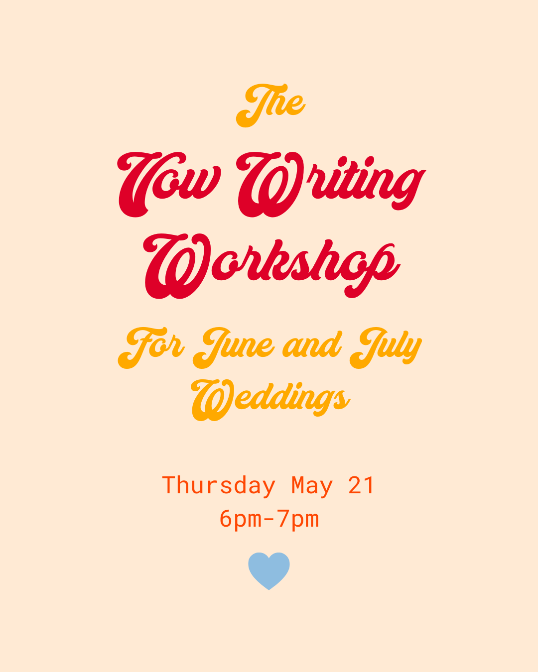 The Soco & Co Vow Writing Workshop - Thurs, May 21, 2026