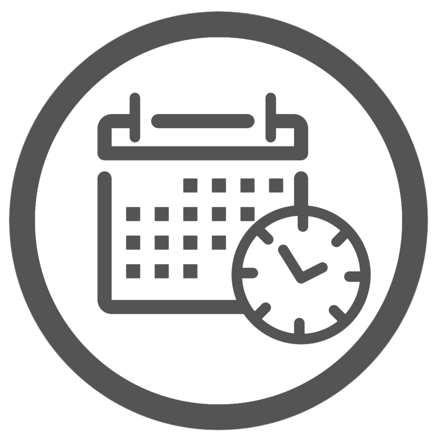 Icon of a calendar and clock, indicating scheduling or time management.