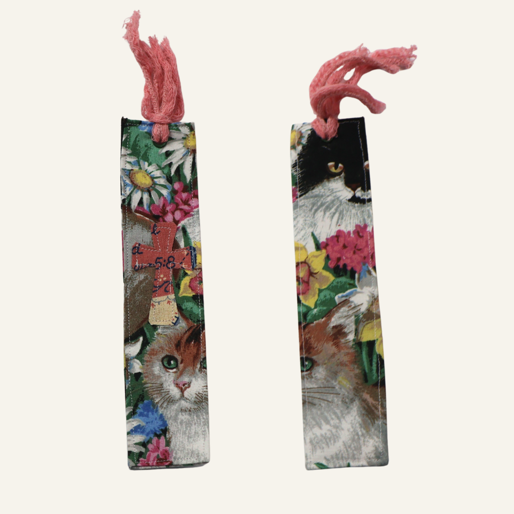 Cats & Blooms Artistic Bookmark