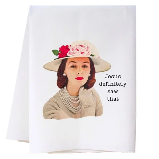 "Jesus Definitely Saw That" Retro Kitchen Towel