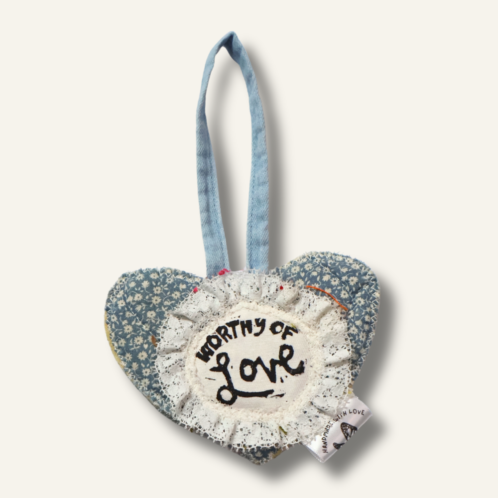 'Worthy of Love' Hanging Heart Decor