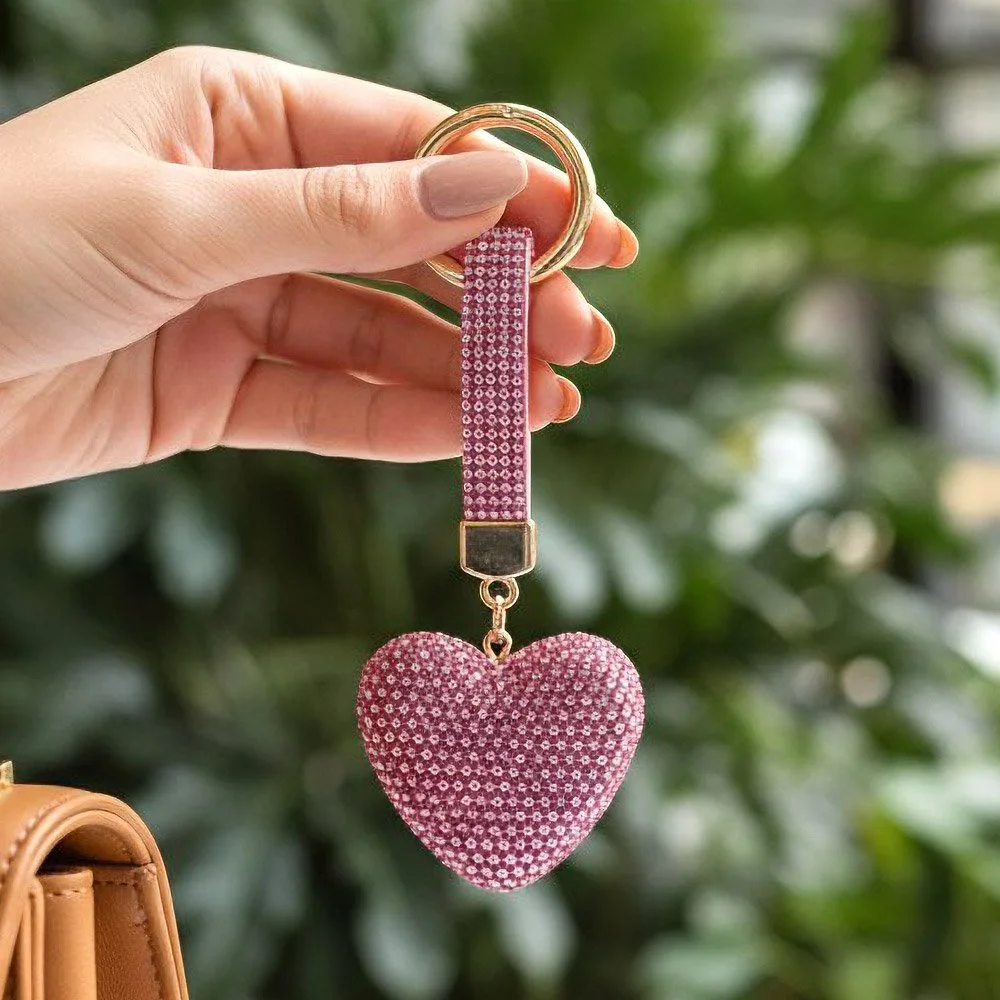 Heart Rhinestone Keychain