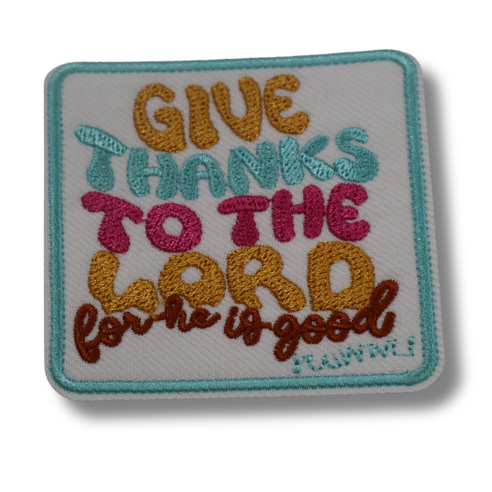 'Give Thanks to the Lord' Iron-On Patch
