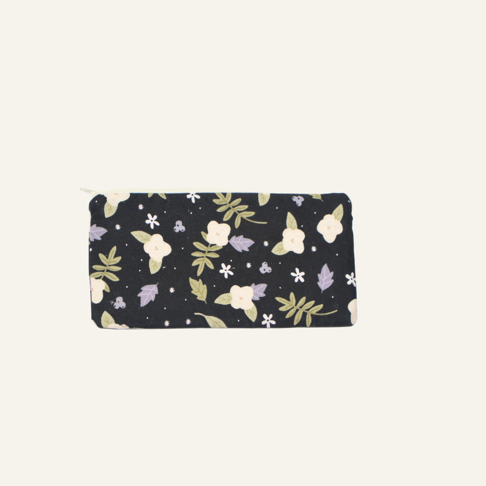Floral Hand-Sewn Zipper Pouch