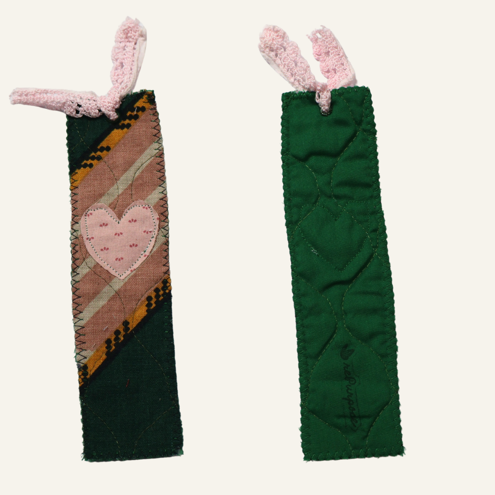 Handmade Heartfelt Fabric Bookmark