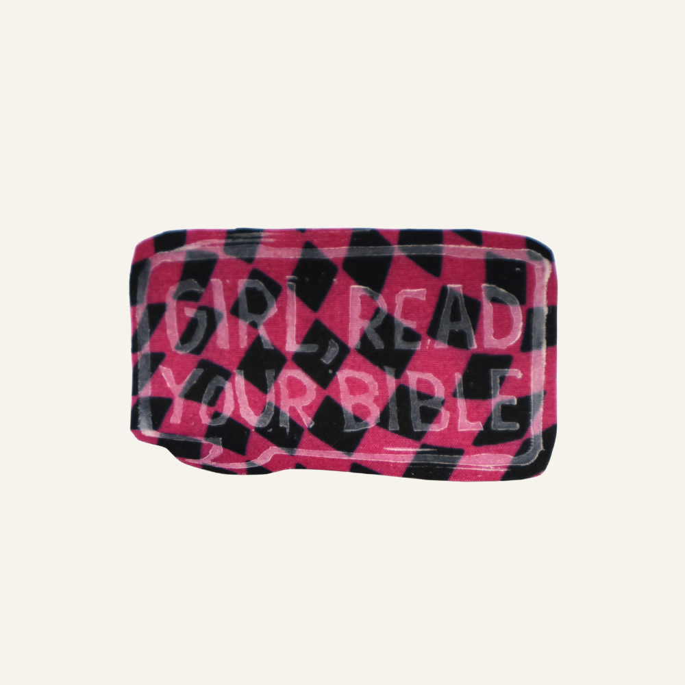 Girl Read Your Bible: Handmade Repurposed Fabric Sticker