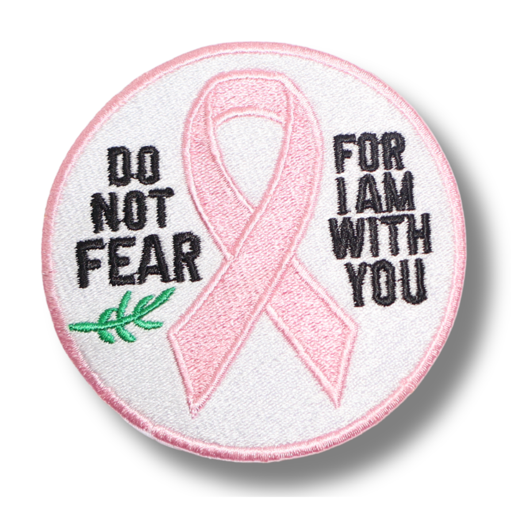 Faith & Support Pink Ribbon Patch with Bible Verse