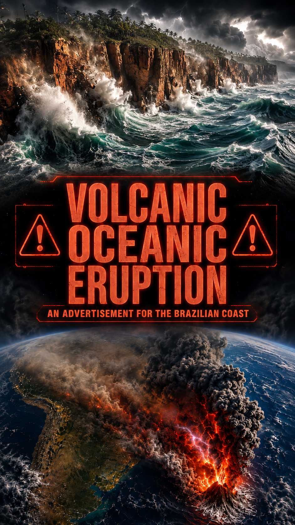 Volcanic Oceanic Eruption in South Atlantic