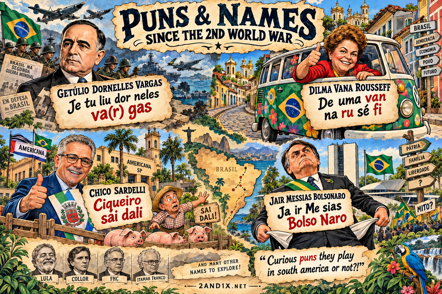 Puns and names since the 2nd World War