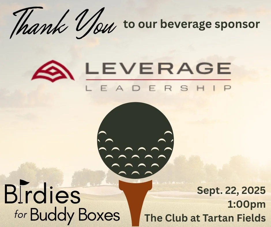 Thank you to Leverage Leadership for being the beverage sponsor for our upcoming Birdies for Buddy Boxes golf outing next week! We are so grateful for your support!

#b4bb25 #golfforcharity #buddyboxes