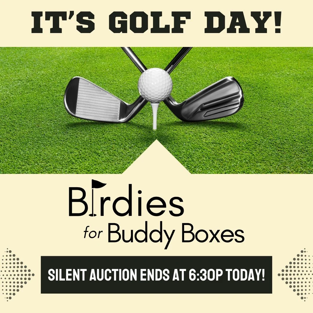The grass is always greener on the golf course!

TODAY's THE DAY! Birdies for Buddy Boxes tee's off soon. There are a few hours left to bid on our amazing silent auction items- so get to it! 

Link in bio. 

#B4BB25 #silentauction