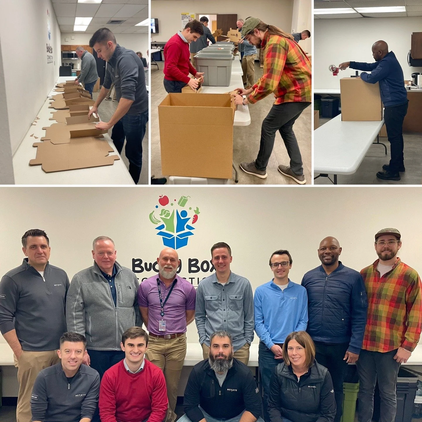 Big shoutout to our friends at NetJets! ✈️💙 They crushed it today&mdash;packing 647 Buddy Boxes that will feed hungry kiddos in our program next week! We truly appreciate their continued support of our program.
#feedinghungrykids #buddyboxconnection