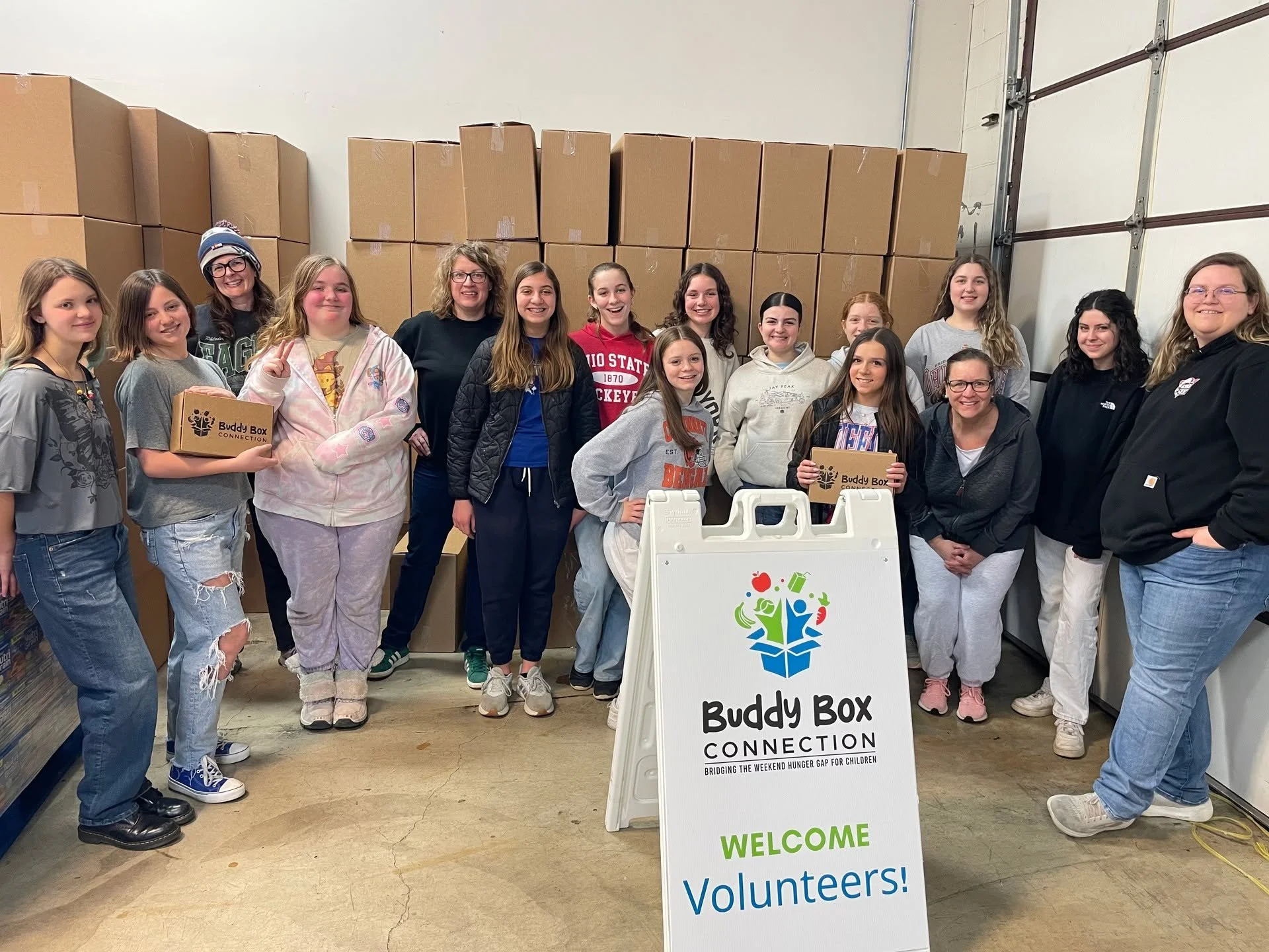 Since 2023, this incredible group of girls (and their moms) have made a BIG impact! 
Together, they&rsquo;ve packed 3,915 Buddy Boxes &mdash; providing 15,660 meals to hungry kids across Central Ohio!
We are grateful for their dedication and hearts t